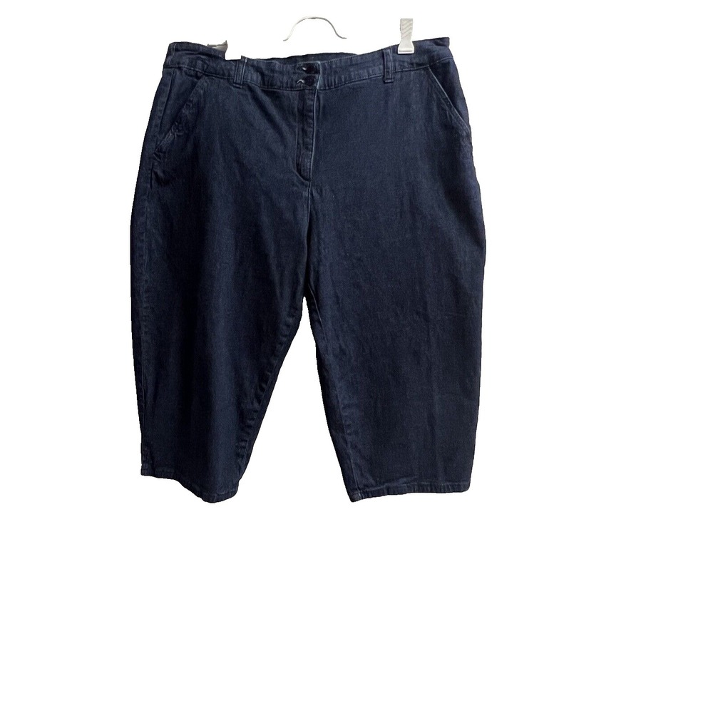 Karen Scott Womens‎ Sz 16p Cropped jeans navy dark wash